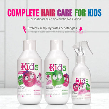 La Poción Kit Sin Enredos - Shampoo y Acondicionador para Niños + Spray Anti-Nudos – Hidratación, suavidad y desenredo sin jalones