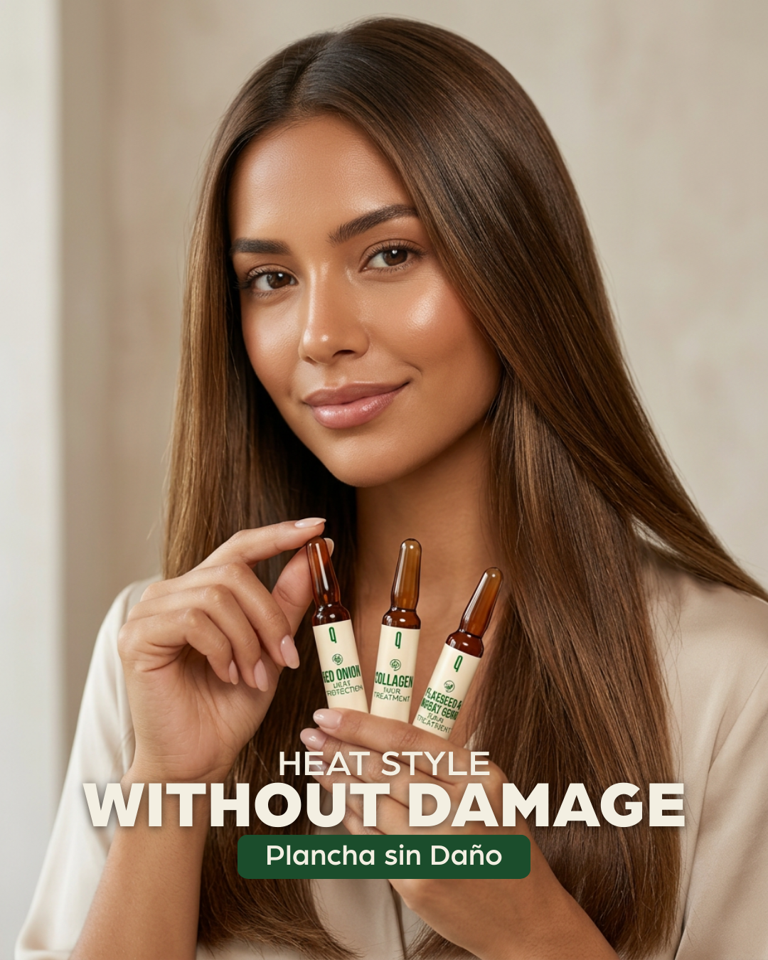 Shine & Protection Hair Ampoule Kit – Flaxseed, Collagen & Red Onion Nourishing Treatment for Smooth & Glossy Hair (6 Ampoules)