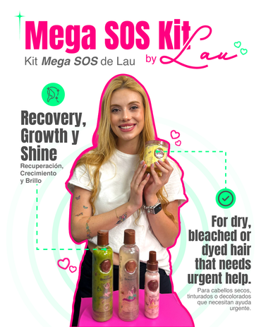 Laura – kit Mega S.O.S - Shampoo de Cebolla, Tratamiento Plex, Mascarilla y Perfume Rosado