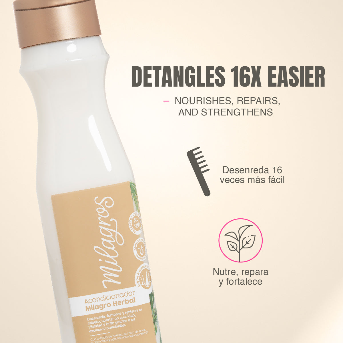 Milagros Kit Fuerza y Crecimiento Capilar Herbal - Shampoo, Tratamiento y Mascarilla Hidratante para Fortalecimiento, Caída y Crecimiento