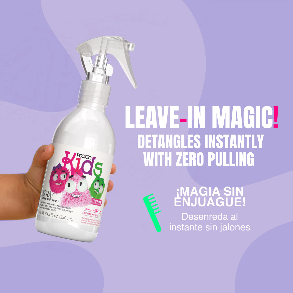 La Poción Kit Sin Enredos - Shampoo y Acondicionador para Niños + Spray Anti-Nudos – Hidratación, suavidad y desenredo sin jalones