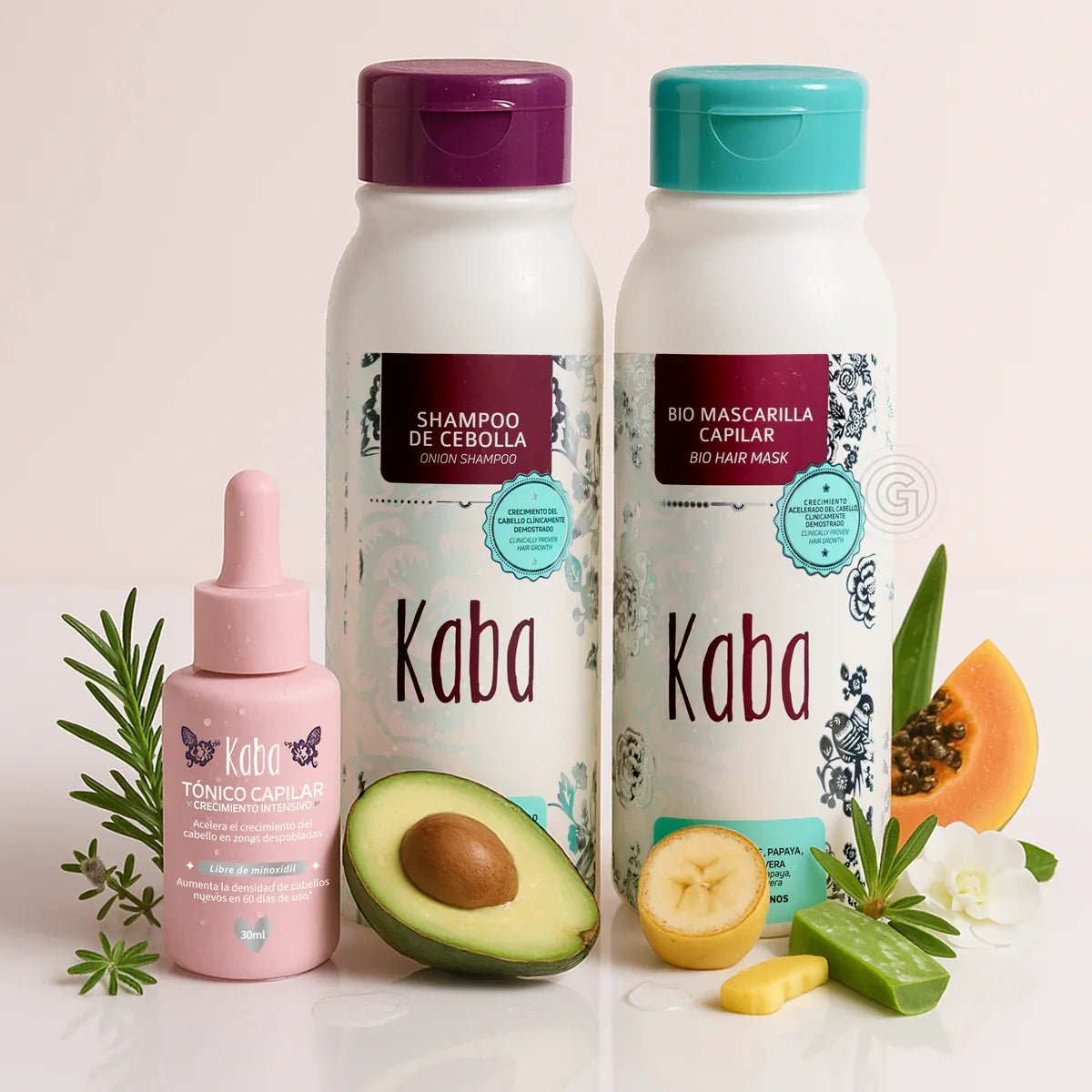 Kaba Repair and Growth Hair Kit – Shampoo Cebolla + Bio Hair Mask + Tonic