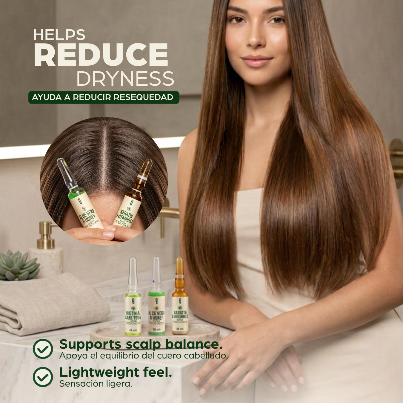 Happy Scalp Hair Care Kit – Keratin & Vitamin E + Aloe Vera & Honey + Biotin & Aloe (6 Hair Ampoules Set)
