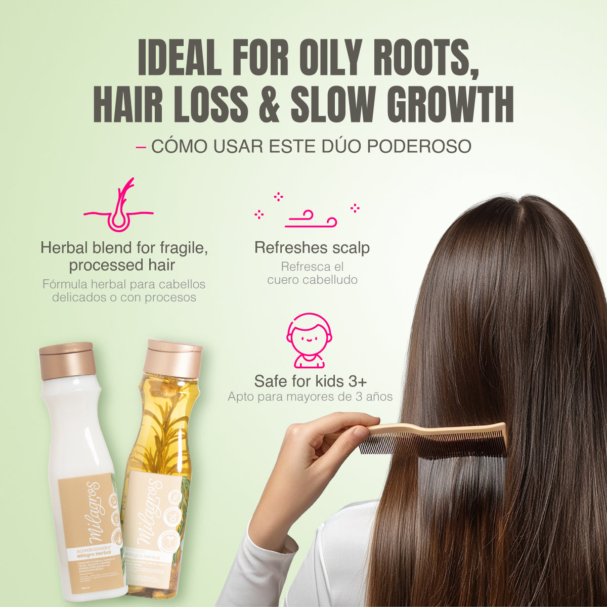 Milagros Shampoo Herbal y Acondicionador - Rosemary and Ginger