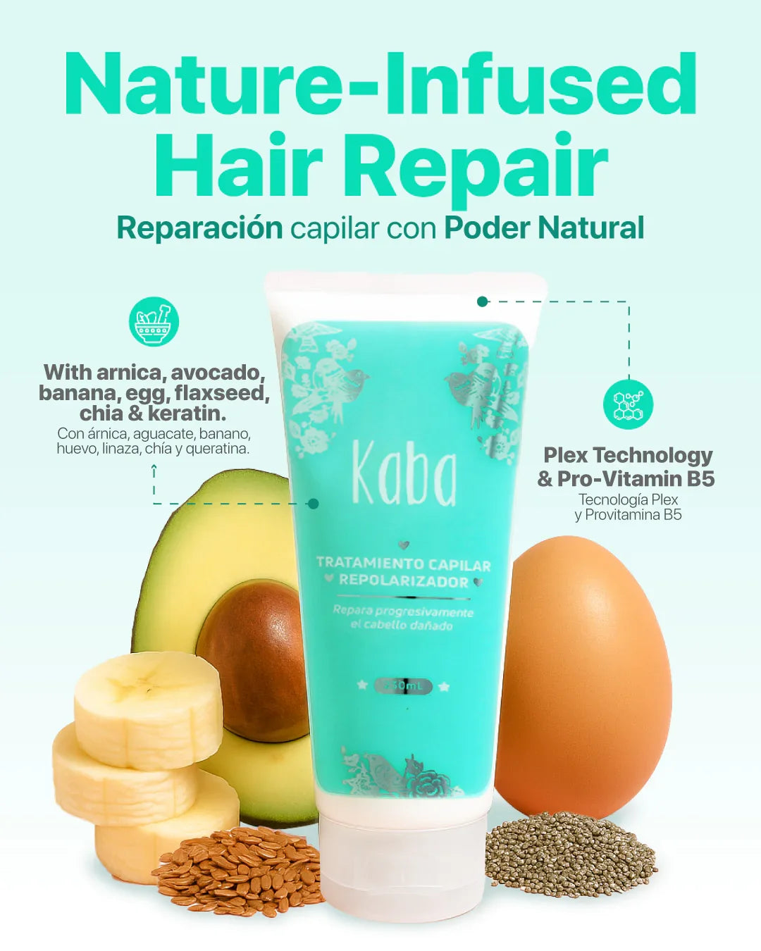 Kaba Tratamiento Capilar Repolarizador 230 ml - Reparación, Protección y Suavidad en un Solo Producto