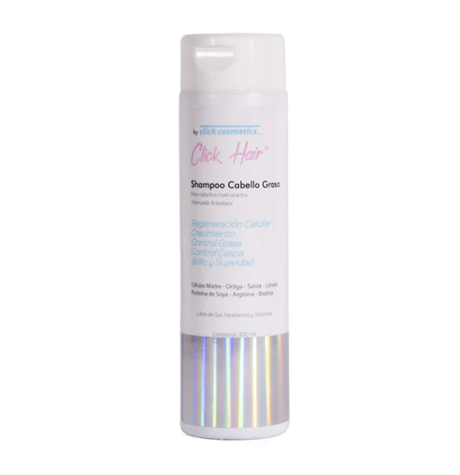 Click Hair Shampoo – Oil Control & Hair Growth Support – Deep Scalp Cleanser with Lemon, Mint & Biotin – 300ml