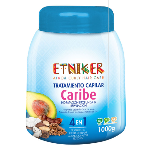 ETNIKER Caribe Hair Treatment – Deep Nourishing 4-in-1 Mask with Tamarind, Coconut, Avocado & Flaxseed – 1000g