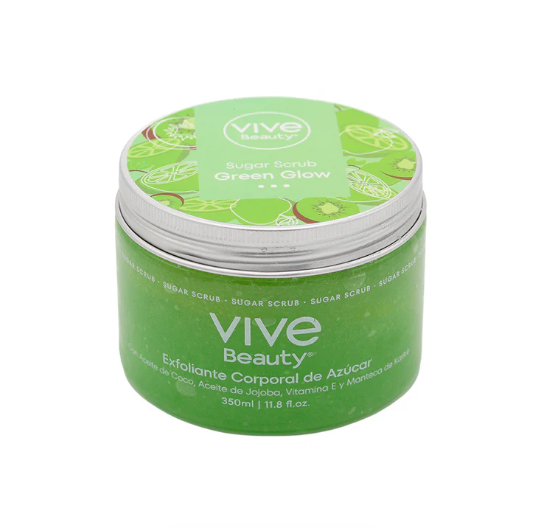 Vive Beauty Green Glow Sugar Scrub 350ml – Exfoliating Body Scrub for Smooth, Hydrated & Radiant Skin