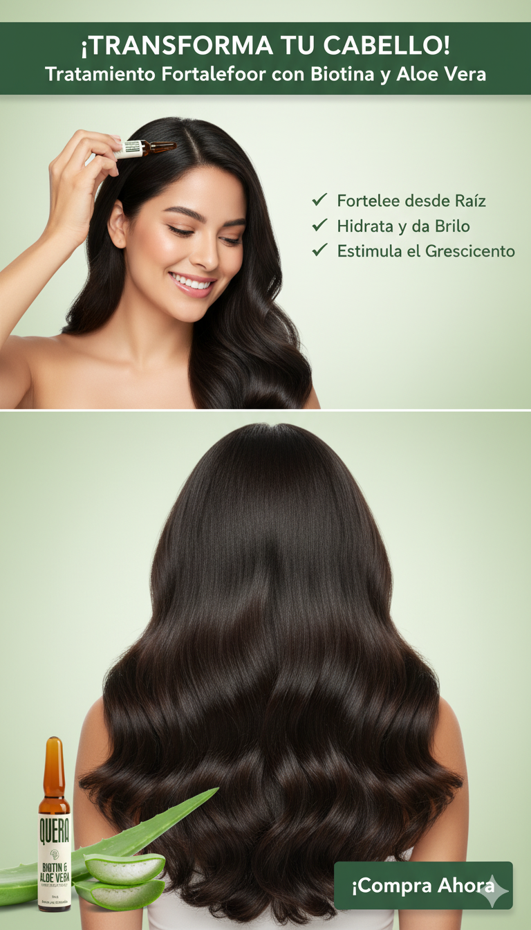 Biotin & Aloe Vera Hair Treatment Ampoule – Hydrating Hair Repair Serum for Dry, Weak & Damaged Hair