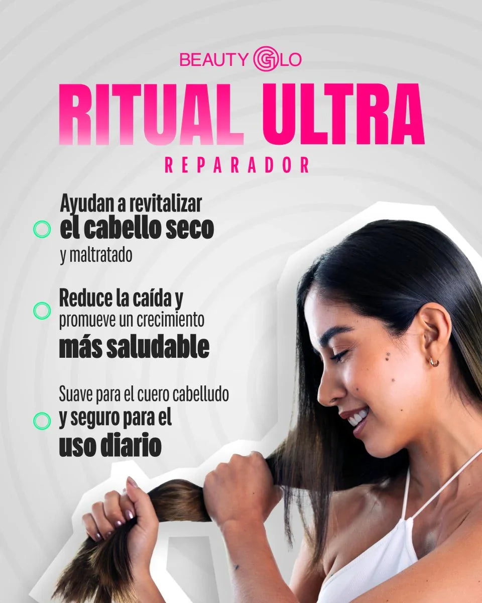 Cabello antes y después de usar el Shampoo y Tratamiento