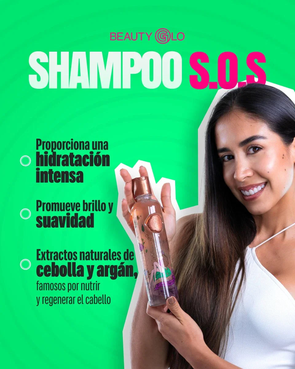 Ingredientes naturales del shampoo: cebolla, argán y semillas de chía