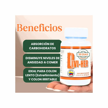 Divi - Her Producto  Natural - 60 Cápsulas para Mejorar el Metabolismo y la Digestión - Beauty Glo Life huni