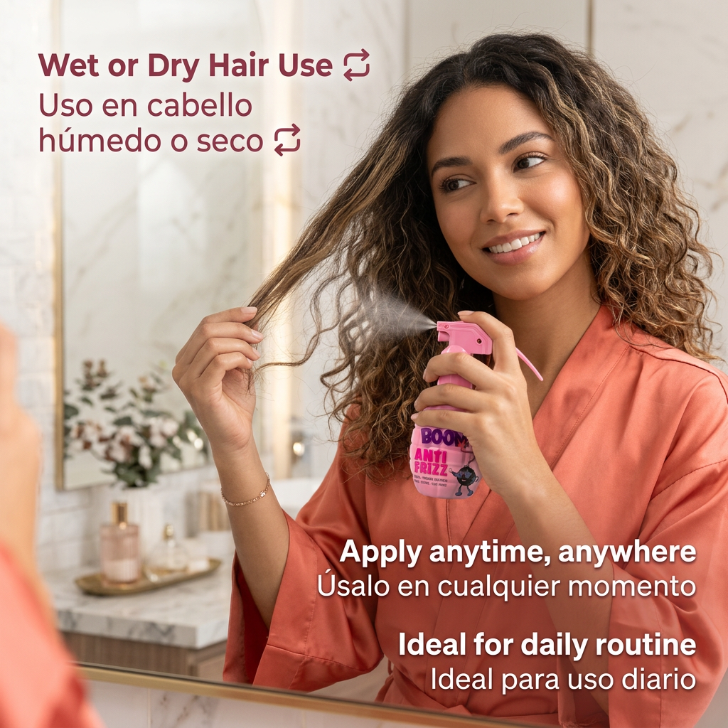 PONTO Boom Anti-Frizz Hair Treatment – Leave-In Detangler, Heat Protection & Shine Booster for Smooth, Frizz-Free Hair