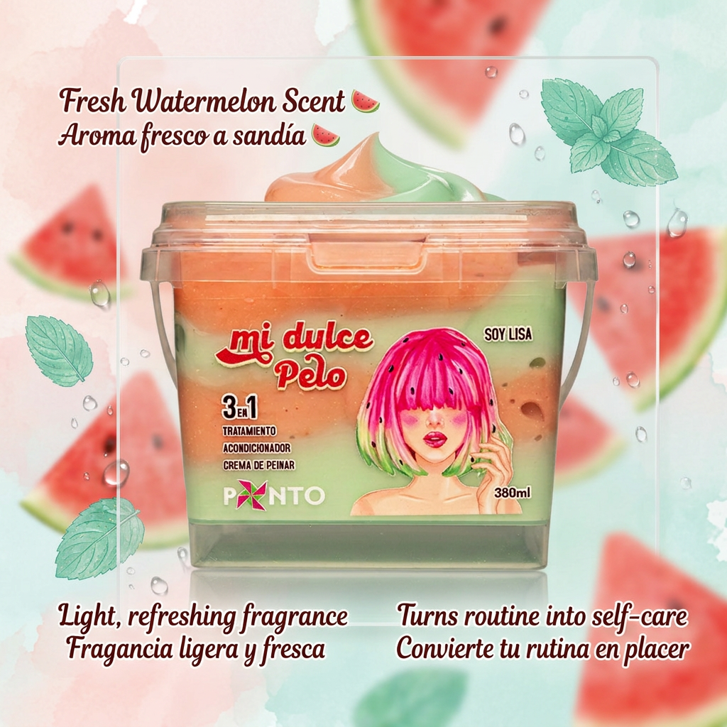 Ponto Mi Dulce Pelo – Soy Lisa 3-in-1 Treatment – Smoothing Mask, Conditioner & Leave-In for Frizz Control, Shine & Soft Hair