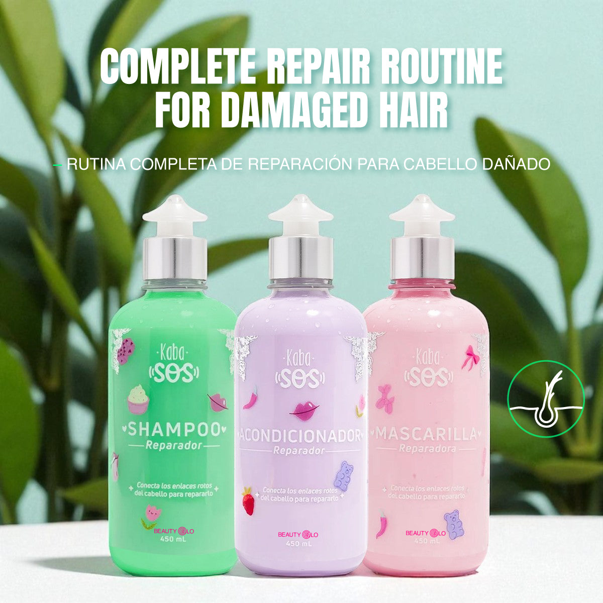 Kit Reparador - Shampoo reparador - Acondicionador reparador - Mascarilla Reparadora para Cabello Seco y Dañado
