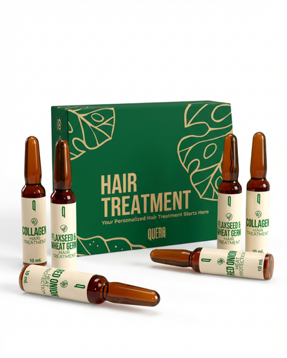 Shine & Protection Hair Ampoule Kit – Flaxseed, Collagen & Red Onion Nourishing Treatment for Smooth & Glossy Hair (6 Ampoules)