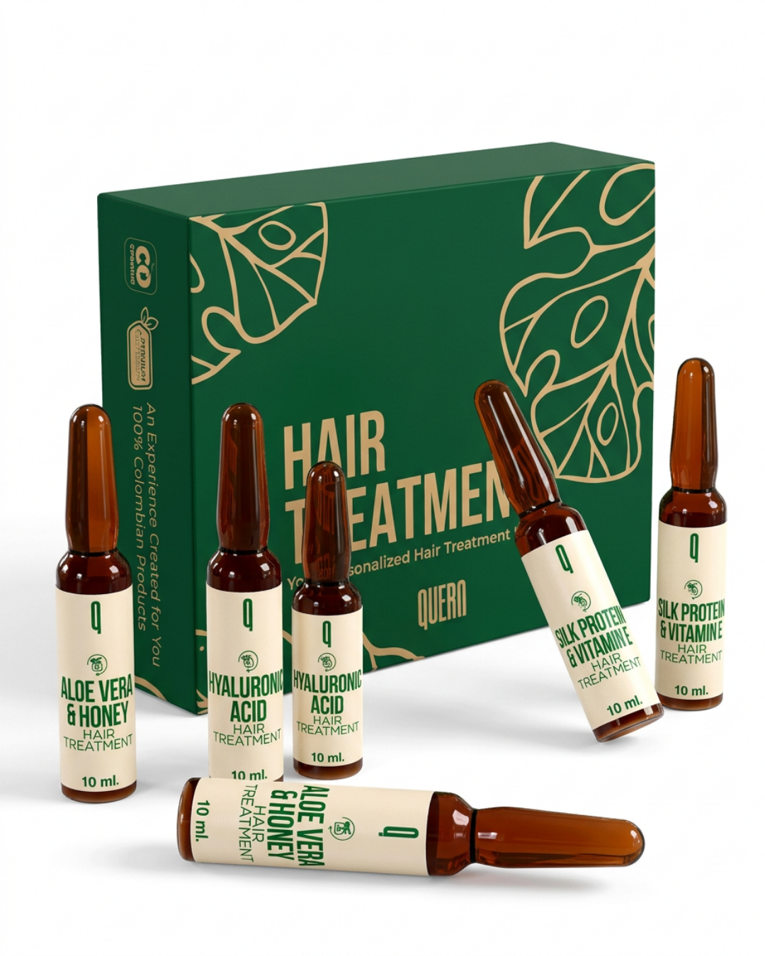 Defined Curls Hair Ampoule Kit – Aloe Vera Honey, Hyaluronic Acid & Silk Protein Vitamin E Treatment for Curly & Wavy Hair (6 Ampoules)