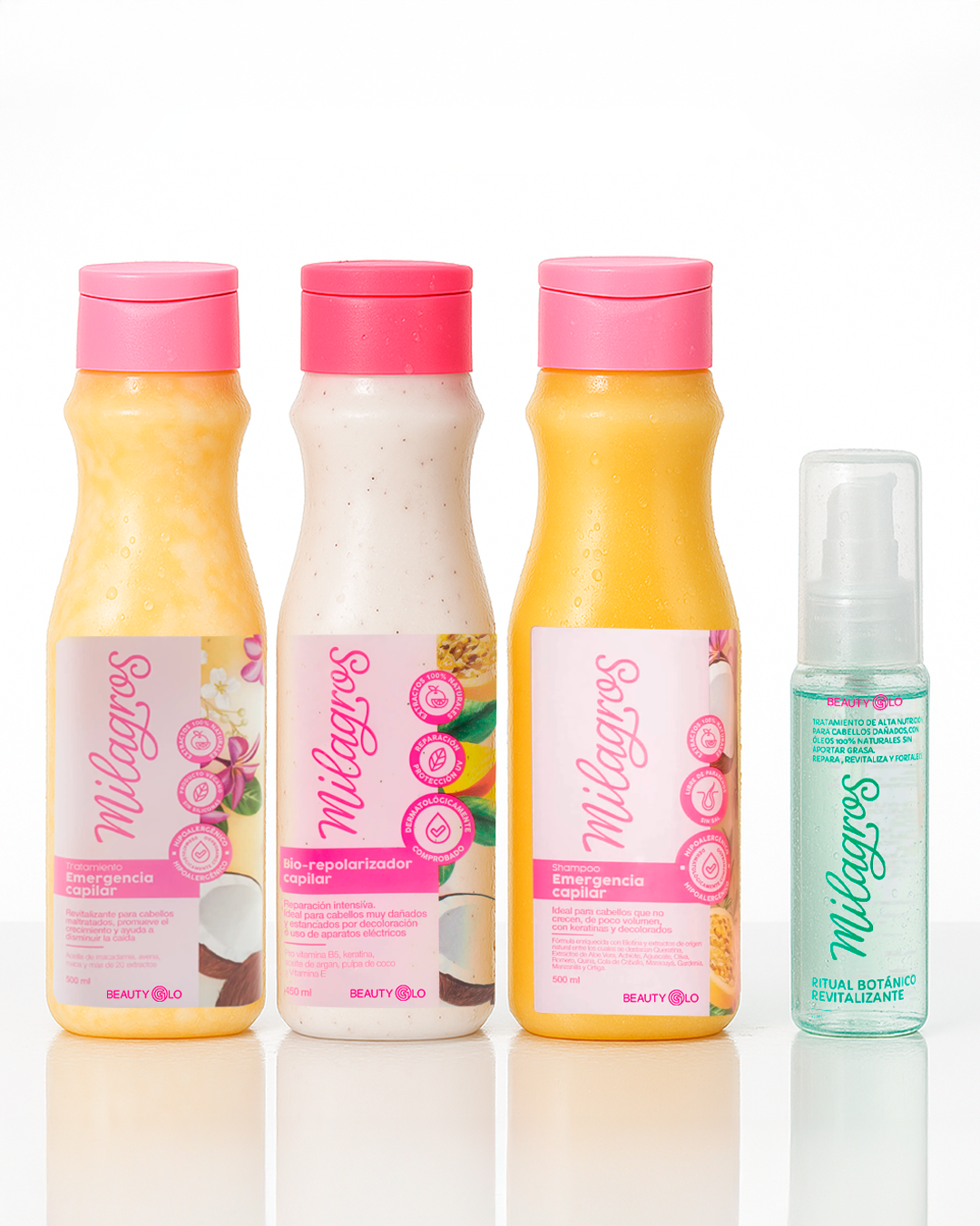 Natalia - Kit Reparación Intensiva - Shampoo Emergencia Capilar, Biorepolarizador, Tratamiento Emergencia y Serum Revitalizante – Reparación y Crecimiento Capilar