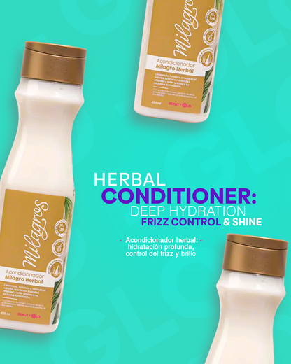 Milagros Kit Detox & Herbal Repair – Exfoliating Shampoo & Herbal Conditioner – Scalp Renewal & Hair Strength