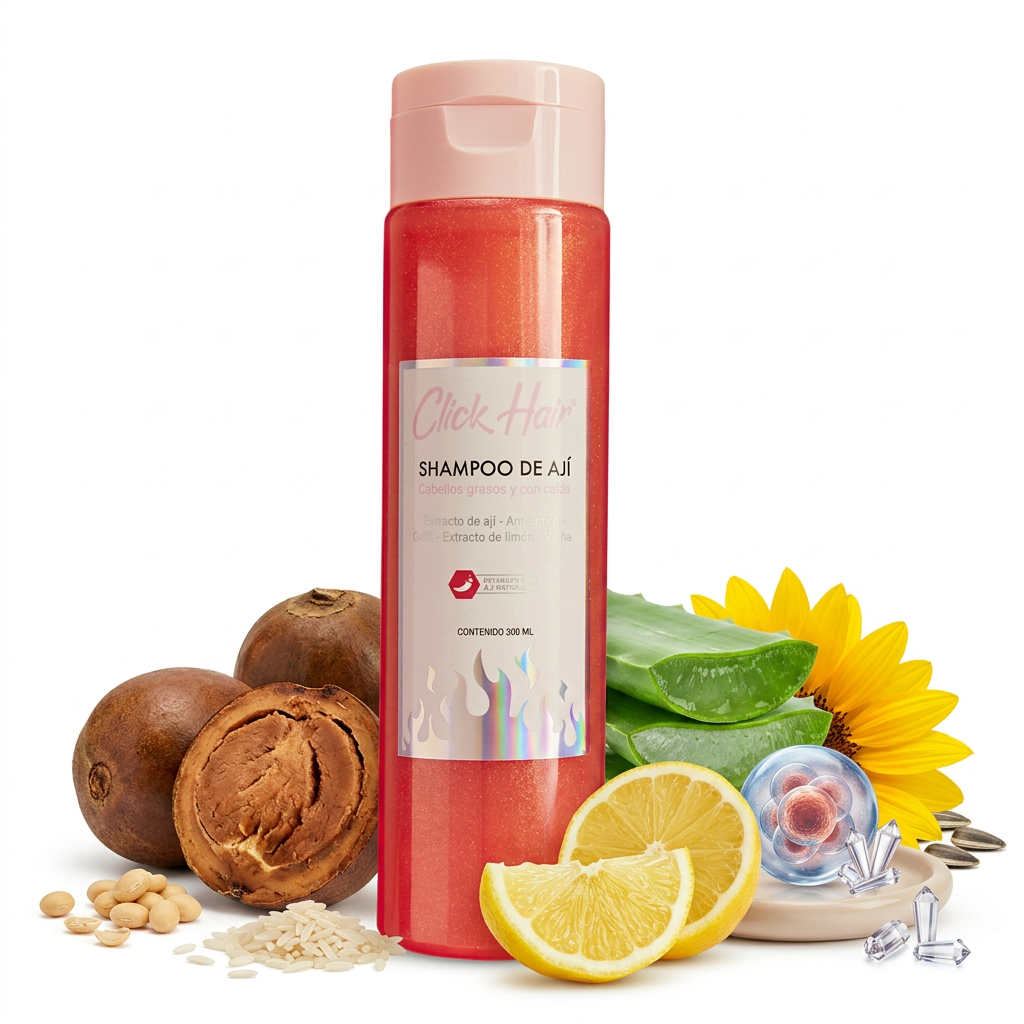 Click Hair Shampoo – Oil Control & Hair Growth Support – Deep Scalp Cleanser with Lemon, Mint & Biotin – 300ml