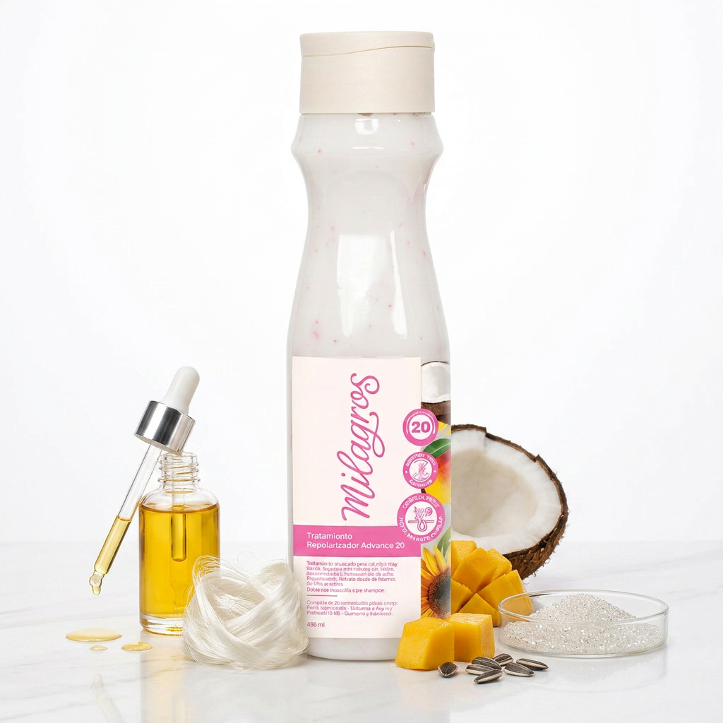Milagros Biorepolarizador Advance 20 — Intensive Hair Repair Treatment with Keratin, Amino Acids & UV Filter