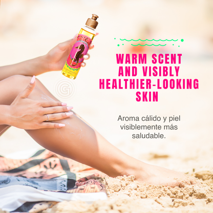 D'Luchi Kit Sun & Shine con Aceite de Almendras, Sachet Bronceador en Gel y Bronceador Chocolate y Miel – Hidratación y Bronceado Natural