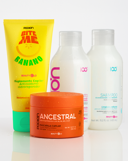 Katherine - Kit de Reparación Capilar Shampoo, Acondicionador, Mascarilla y Tratamiento – Hidratación y brillo para todo tipo de cabello.