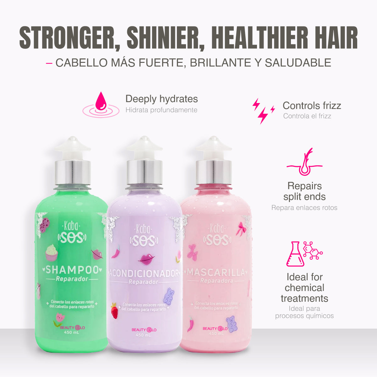 Kit Reparador - Shampoo reparador - Acondicionador reparador - Mascarilla Reparadora para Cabello Seco y Dañado