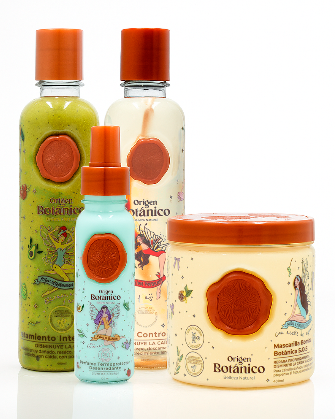 María José - Mega Kit Capilar with Chili Shampoo, Plex, Botanical Mask, and Blue Heat-Protective Perfume