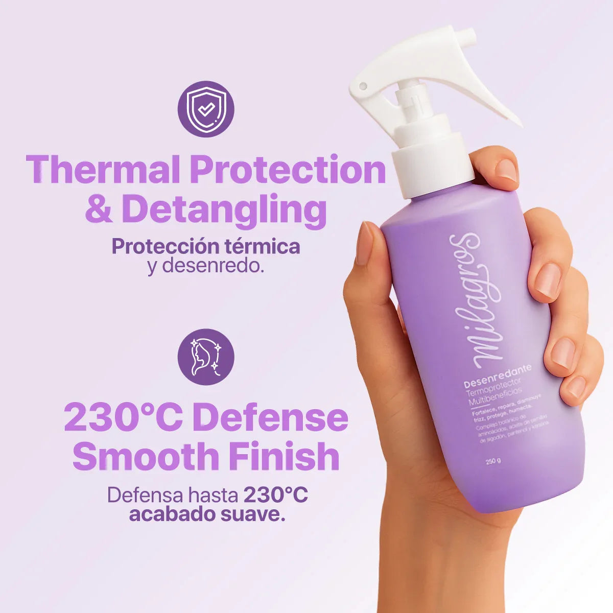 Milagros Desenredante Termoprotector Multibeneficios – Protección, Hidratación y Suavidad