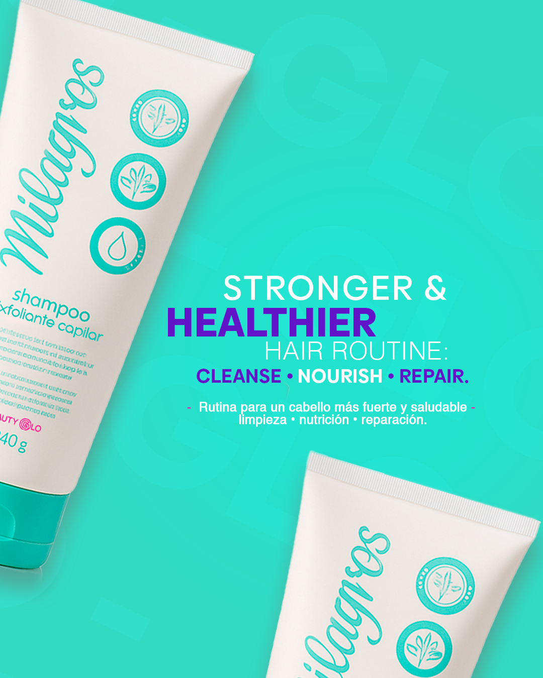 Milagros Kit Detox & Herbal Repair – Exfoliating Shampoo & Herbal Conditioner – Scalp Renewal & Hair Strength