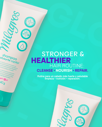 Milagros Kit Detox & Herbal Repair – Exfoliating Shampoo & Herbal Conditioner – Scalp Renewal & Hair Strength