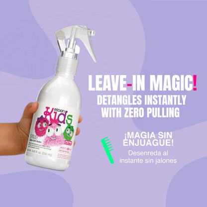 La Poción Kit Sin Enredos - Shampoo y Acondicionador para Niños + Spray Anti-Nudos – Hidratación, suavidad y desenredo sin jalones