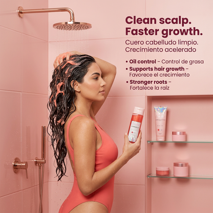Click Hair Shampoo – Oil Control & Hair Growth Support – Deep Scalp Cleanser with Lemon, Mint & Biotin – 300ml