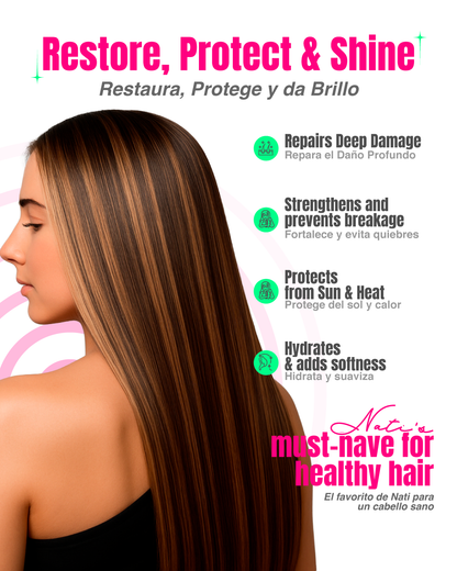 Natalia - Kit Reparación Intensiva - Shampoo Emergencia Capilar, Biorepolarizador, Tratamiento Emergencia y Serum Revitalizante – Reparación y Crecimiento Capilar