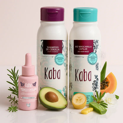 Kaba Repair and Growth Hair Kit – Shampoo Cebolla + Bio Hair Mask + Tonic