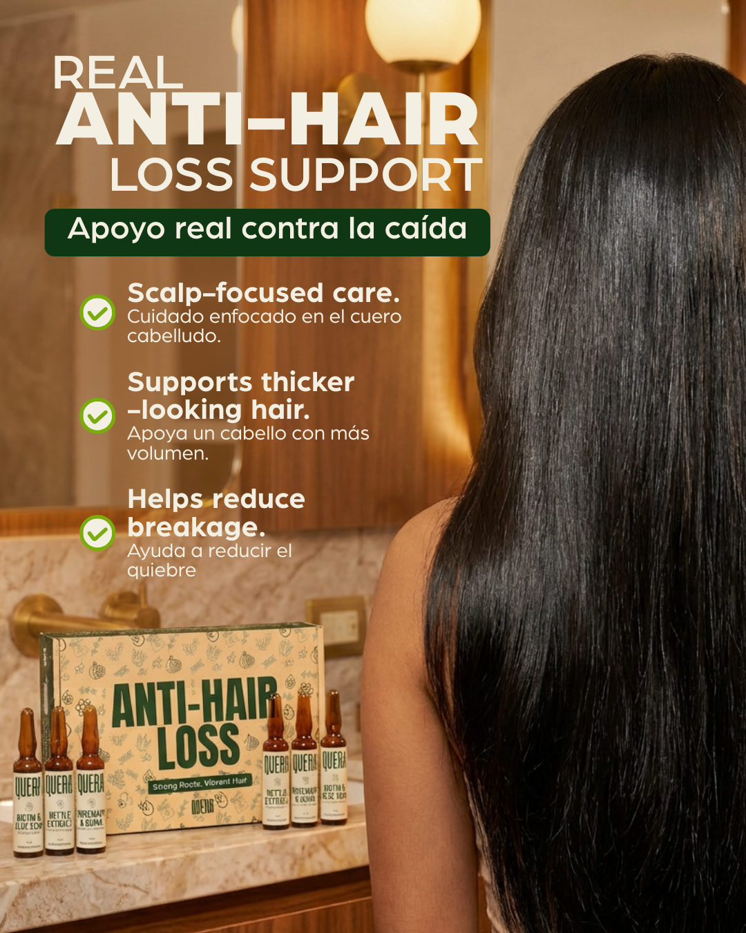 Anti Hair Fall Strengthening Ampoule Kit – Nettle, Rosemary, Quina, Biotin & Aloe Vera Hair Growth Support Treatment (6 Ampoules)