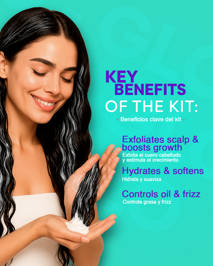 Milagros Kit Detox & Herbal Repair – Exfoliating Shampoo & Herbal Conditioner – Scalp Renewal & Hair Strength