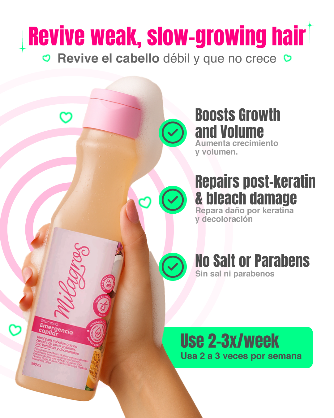 Berlys – Kit Crecimiento Shampoo Emergencia, BioRepolarizador y Gotas Mágicas, Reparación y Crecimiento Intensivo