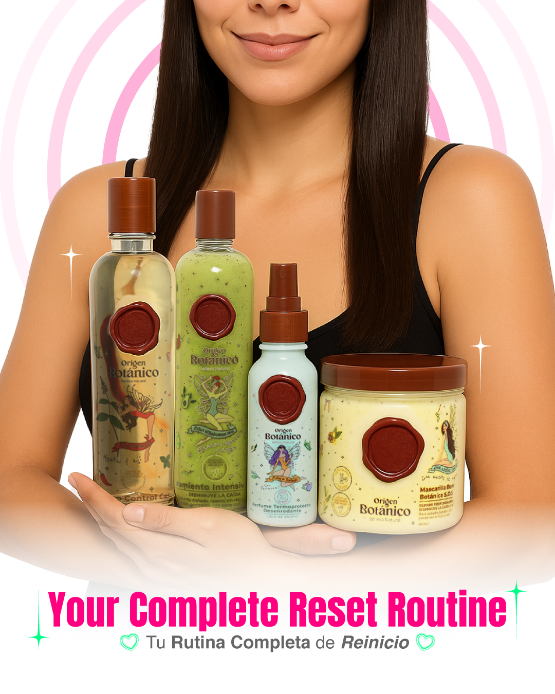 María José - Mega Kit Capilar with Chili Shampoo, Plex, Botanical Mask, and Blue Heat-Protective Perfume