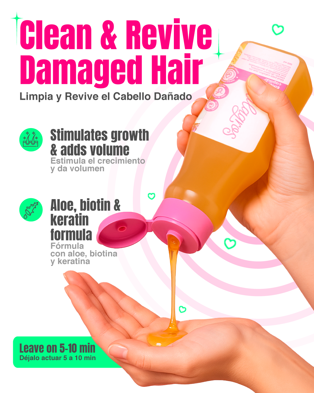 Natalia - Kit Reparación Intensiva - Shampoo Emergencia Capilar, Biorepolarizador, Tratamiento Emergencia y Serum Revitalizante – Reparación y Crecimiento Capilar