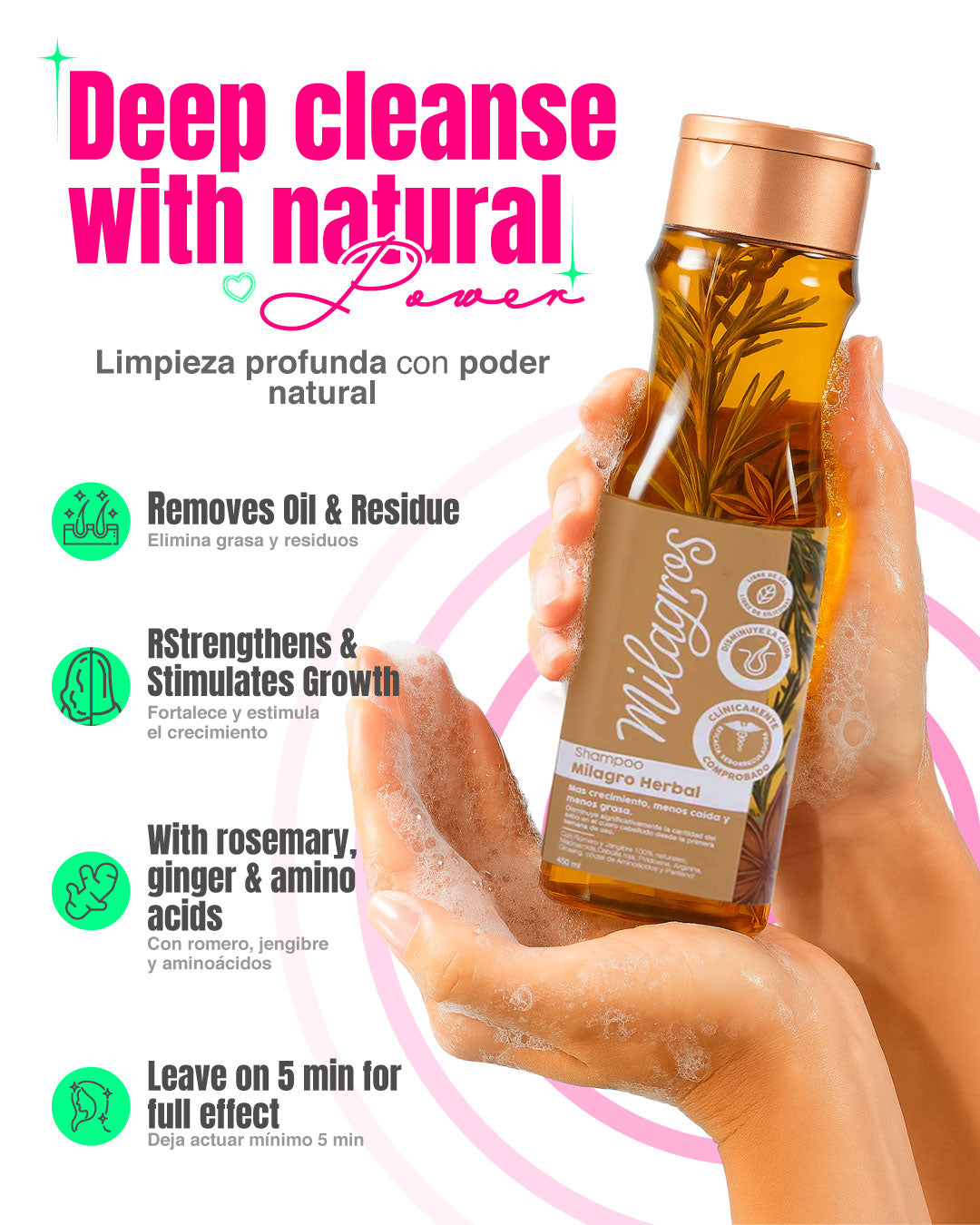 Diana - Kit Control Grasa y Crecimiento - Shampoo Herbal, Acondicionador Herbal y Gotas Mágicas