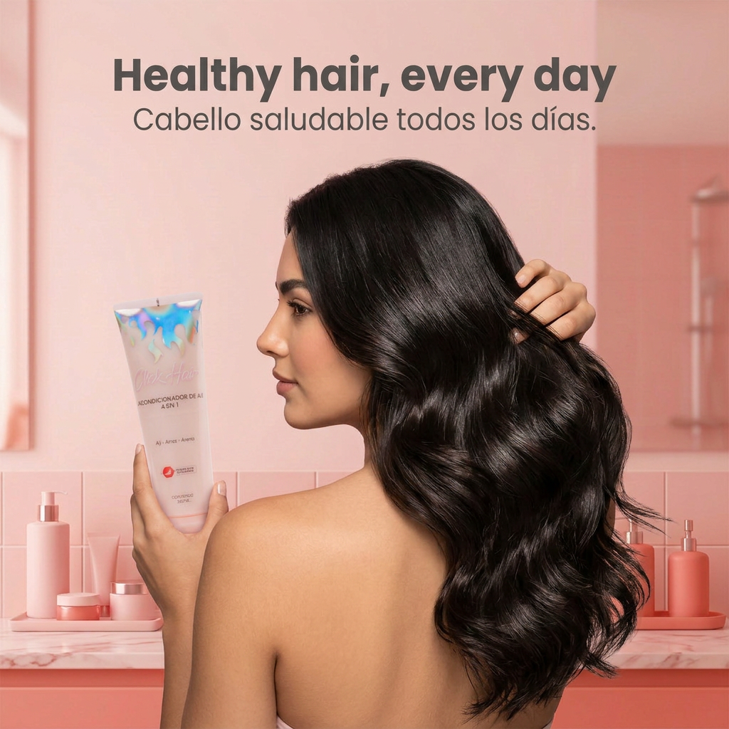 Click Hair Chili Conditioner 4-in-1 – Hydration, Shine & Detangling | Keratin, Silk Amino Acids & Wheat Protein | For All Hair Types