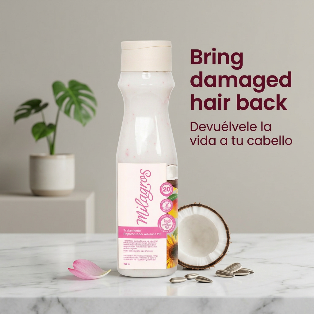 Milagros Biorepolarizador Advance 20 — Intensive Hair Repair Treatment with Keratin, Amino Acids & UV Filter