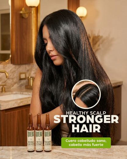Anti Hair Fall Strengthening Ampoule Kit – Nettle, Rosemary, Quina, Biotin & Aloe Vera Hair Growth Support Treatment (6 Ampoules)