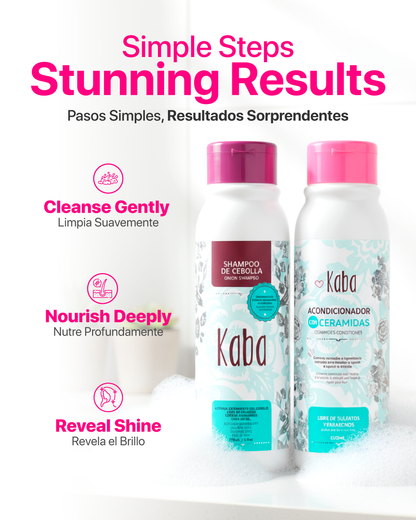 Kaba Onion Shampoo and Ceramide Conditioner – Repair & Shine Set