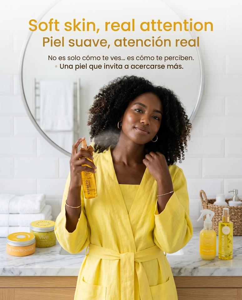 Vive Beauty Tropical Body Care Kit – Passion Fruit Scrub, Mango Butter, Almond Oil, Shimmer Splash & Golden Secret Mist Set