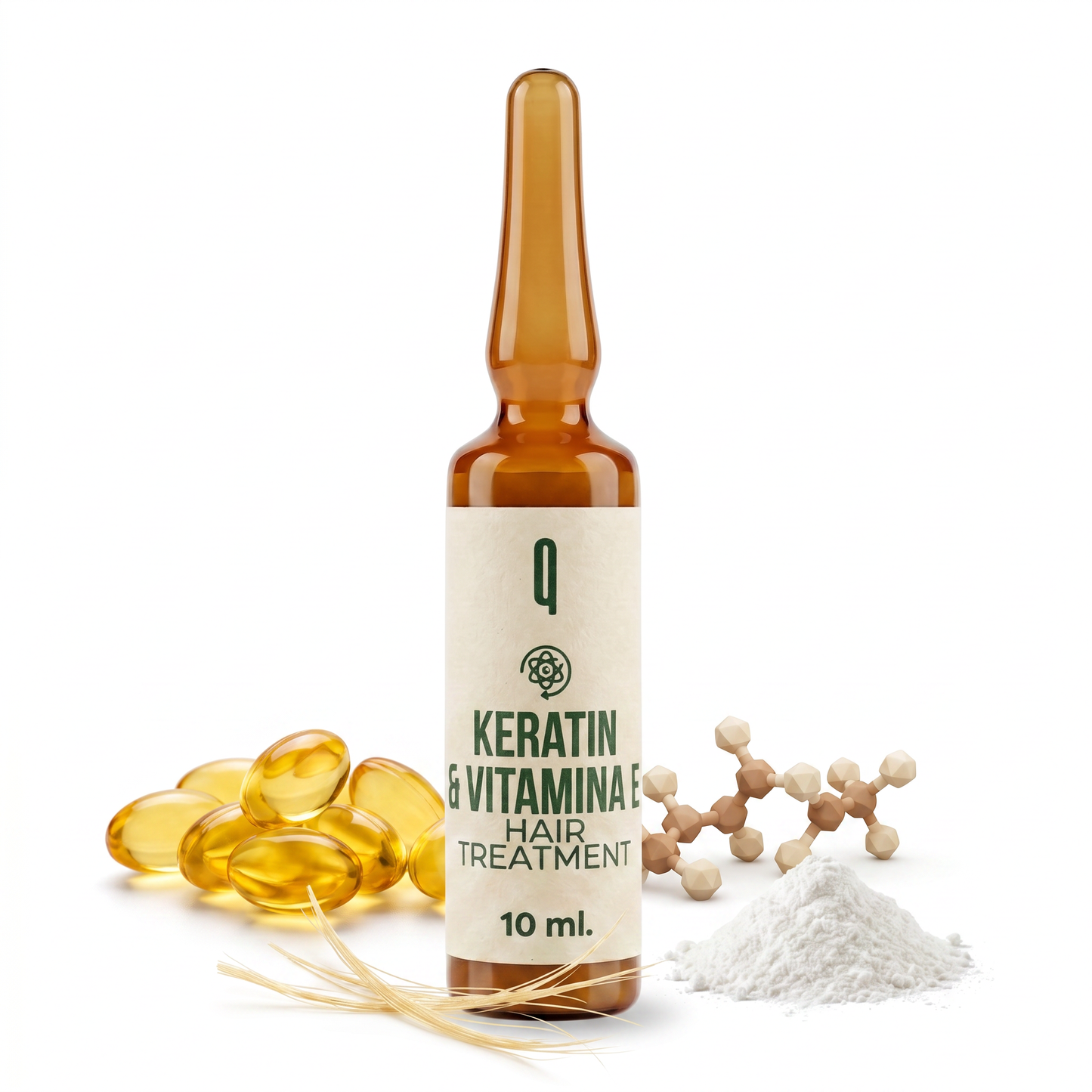 QUERA Keratin & Vitamin E Hair Ampoule — Intensive Repair Treatment | Frizz Control | Shine & Softness from First Use
