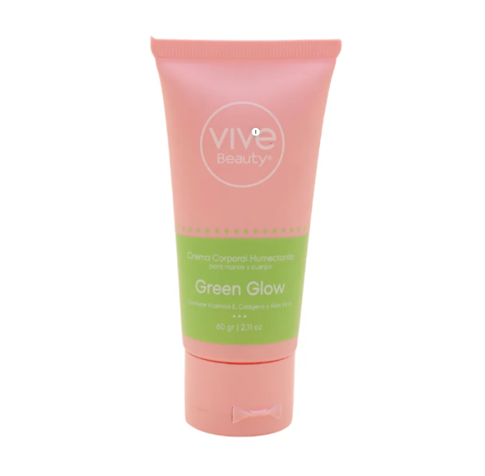 Vive Beauty GreenGlow Mini Body Cream – Hydrating Travel Size Body Lotion 60 g
