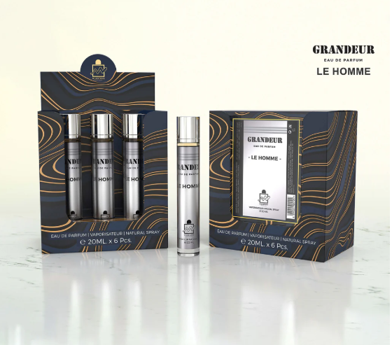 Grandeur Le Homme Eau de Parfum 20ml – Mens Cologne Fragrance, Long Lasting Scent, Woody Aromatic Notes, Travel Size Perfume for Me